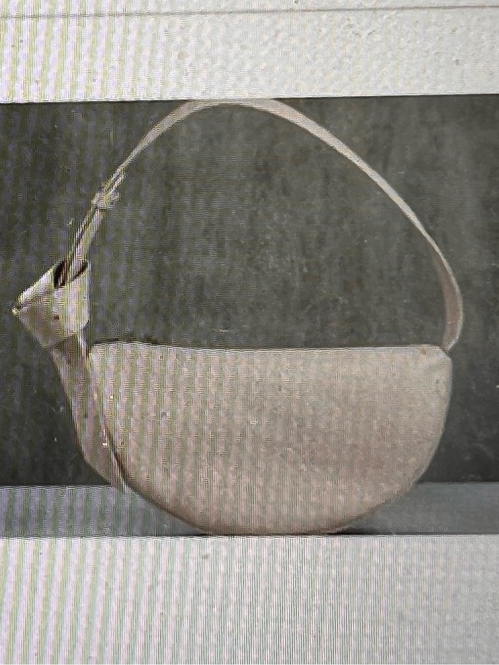 Leather Half Moom Shoulder/cross over Bag in Beige